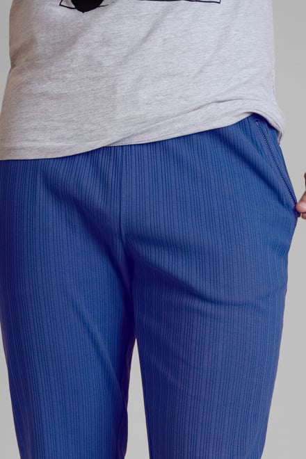 Ribbed Jersey Slim Fit Zip Pockets Joggers