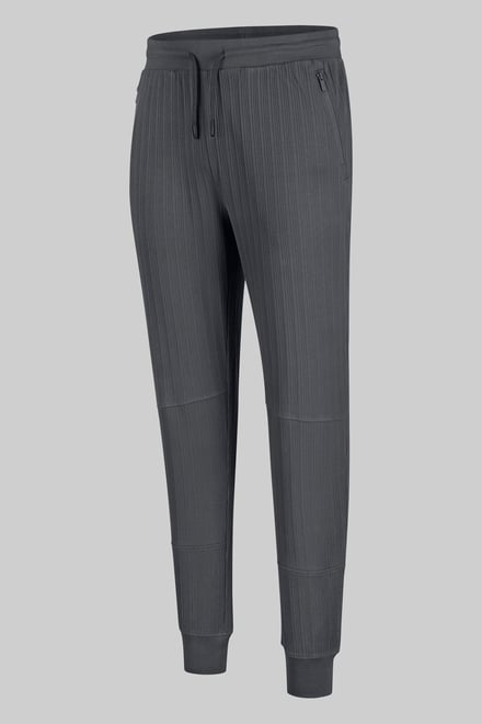 Ribbed Jersey Slim Fit Zip Pockets Joggers