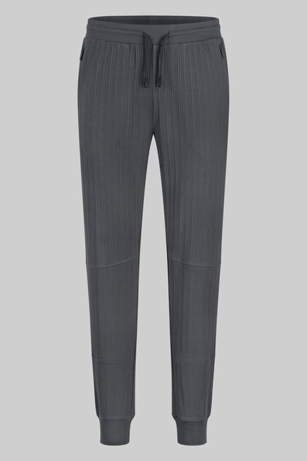 Ribbed Jersey Slim Fit Zip Pockets Joggers
