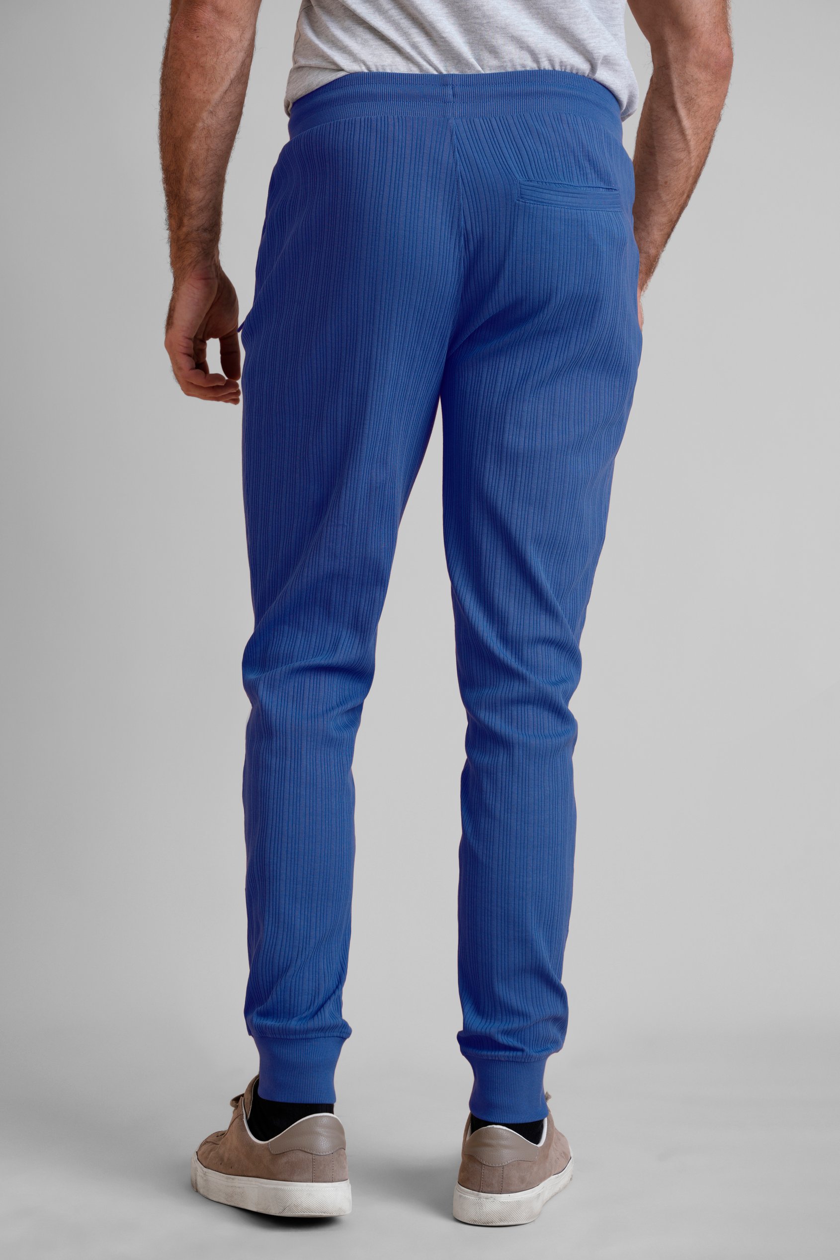 Ribbed Jersey Slim Fit Zip Pockets Joggers