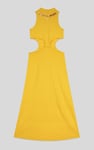 Sequin Embroidered Cut Out Waist Maxi Dress