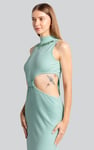 Sequin Embroidered Cut Out Waist Maxi Dress
