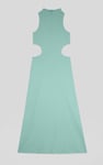 Sequin Embroidered Cut Out Waist Maxi Dress