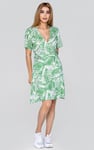Fluid Print Wrap Dress