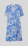 Fluid Print Wrap Dress