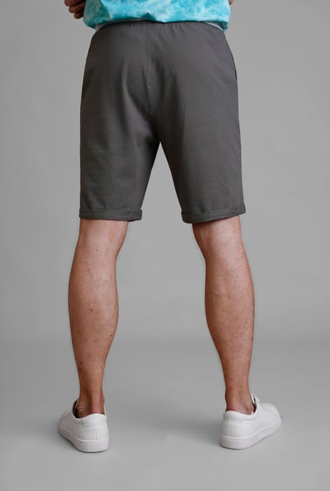 Grey Contrast Waistband Regular Fit Shorts