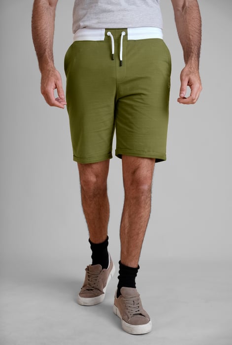 Grey Contrast Waistband Regular Fit Shorts
