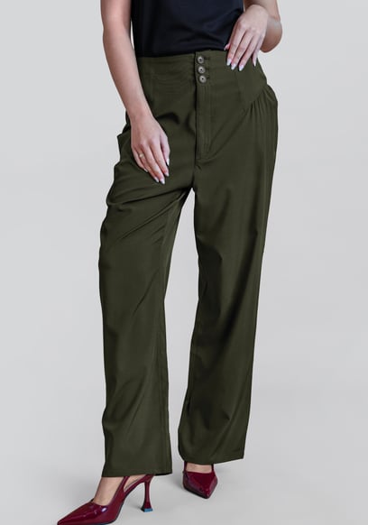 High-Waisted  Stright Leg Trousers