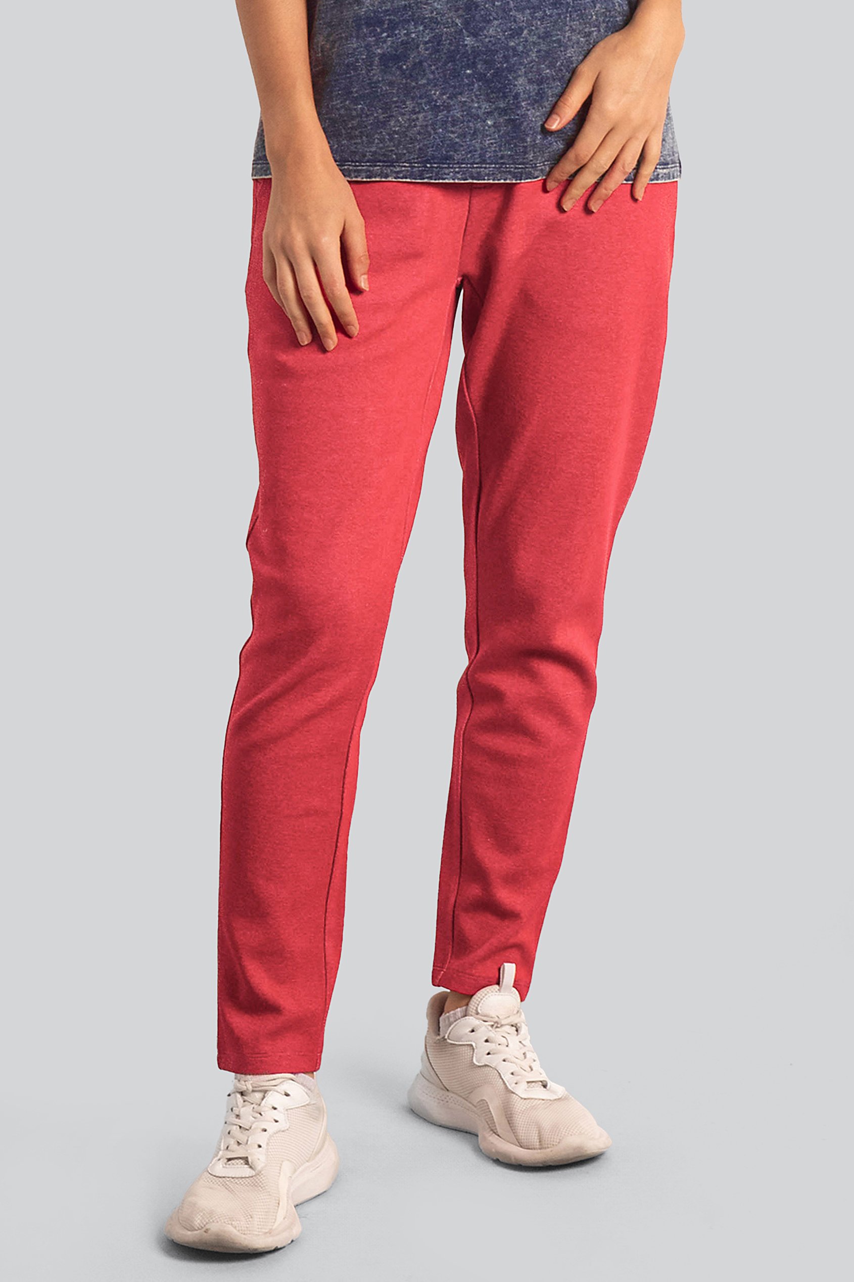 Enorsia Women's Red Jersey Trousers - Uk 14