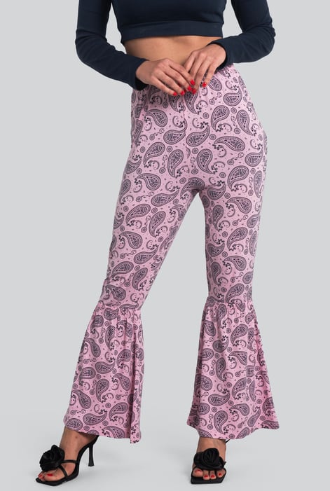 Cream Paisley Printed Flared Sharara Pant