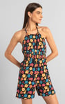 Smocked Waist Floral Printed Playsuit