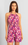 Smocked Waist Floral Printed Playsuit