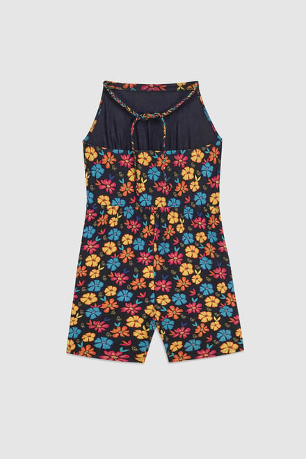 Smocked Waist Floral Printed Playsuit
