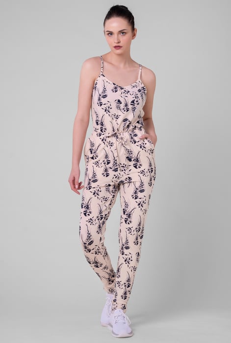 Women's Pink Slim Fit Cami Jumpsuit