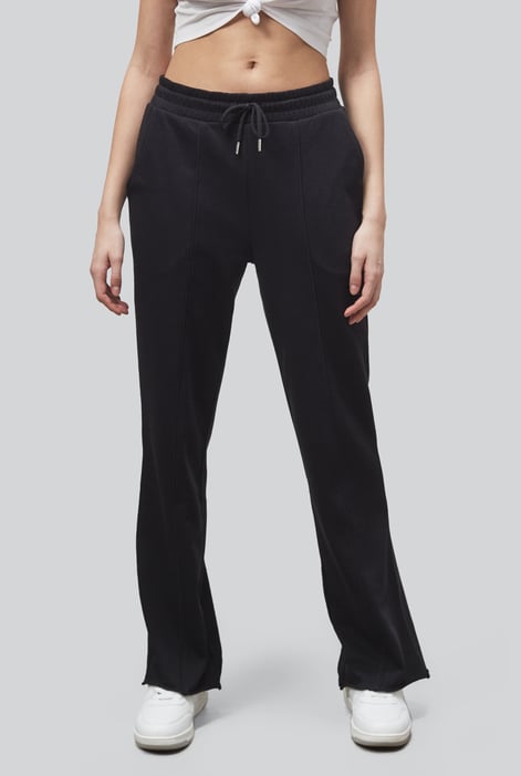 White Pin Tuck Front Jersey Trousers