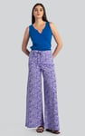 Womens Paisley Printed Wide Leg Trouser