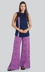 Womens Paisley Printed Wide Leg Trouser