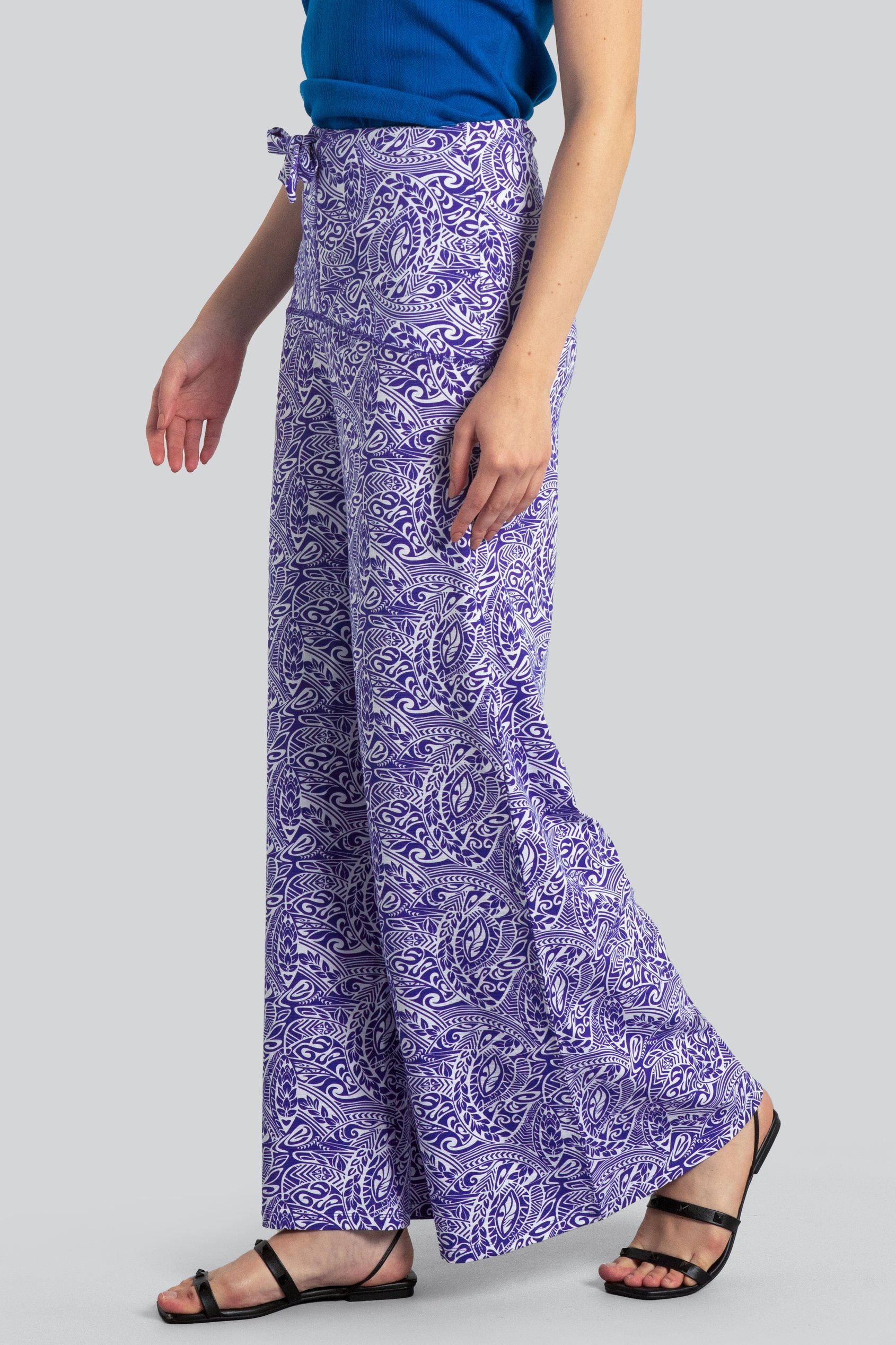 Womens Paisley Printed Wide Leg Trouser