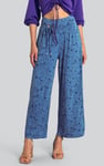 Womens Printed Wide Leg  Jersey Trousers