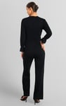 Women Long Sleeve Wrap Jumpsuit