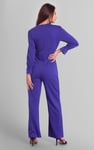 Women Long Sleeve Wrap Jumpsuit