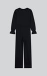 Women Long Sleeve Wrap Jumpsuit