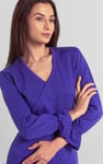 Women Long Sleeve Wrap Jumpsuit