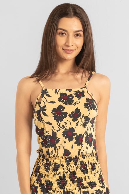 Smocked Waist Floral Printed Jumpsuit