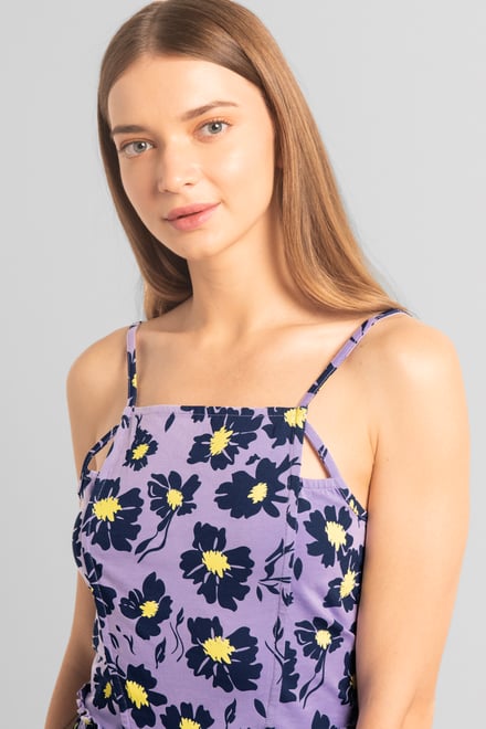 Smocked Waist Floral Printed Jumpsuit