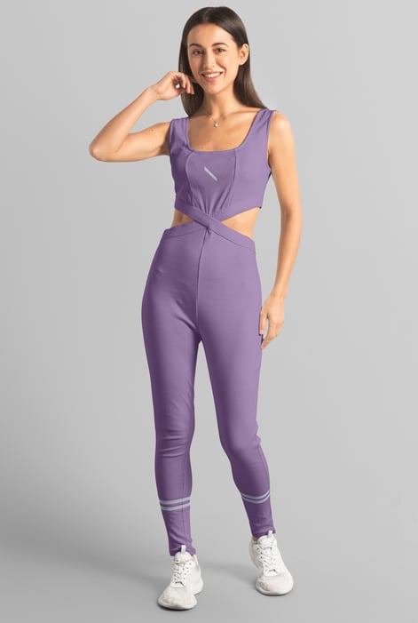 Green Reflective Print Bodycon Active Jumpsuit