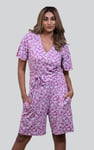Womens Daisy Floral Print Ribbed Playsuit
