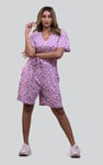 Womens Daisy Floral Print Ribbed Playsuit