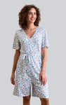 Womens Daisy Floral Print Ribbed Playsuit