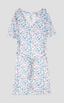 Womens Daisy Floral Print Ribbed Playsuit