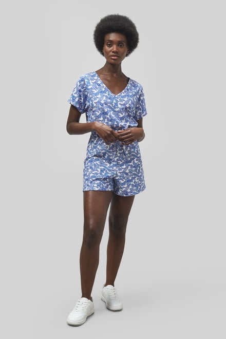 Roll up Sleeves AOP Play Suit