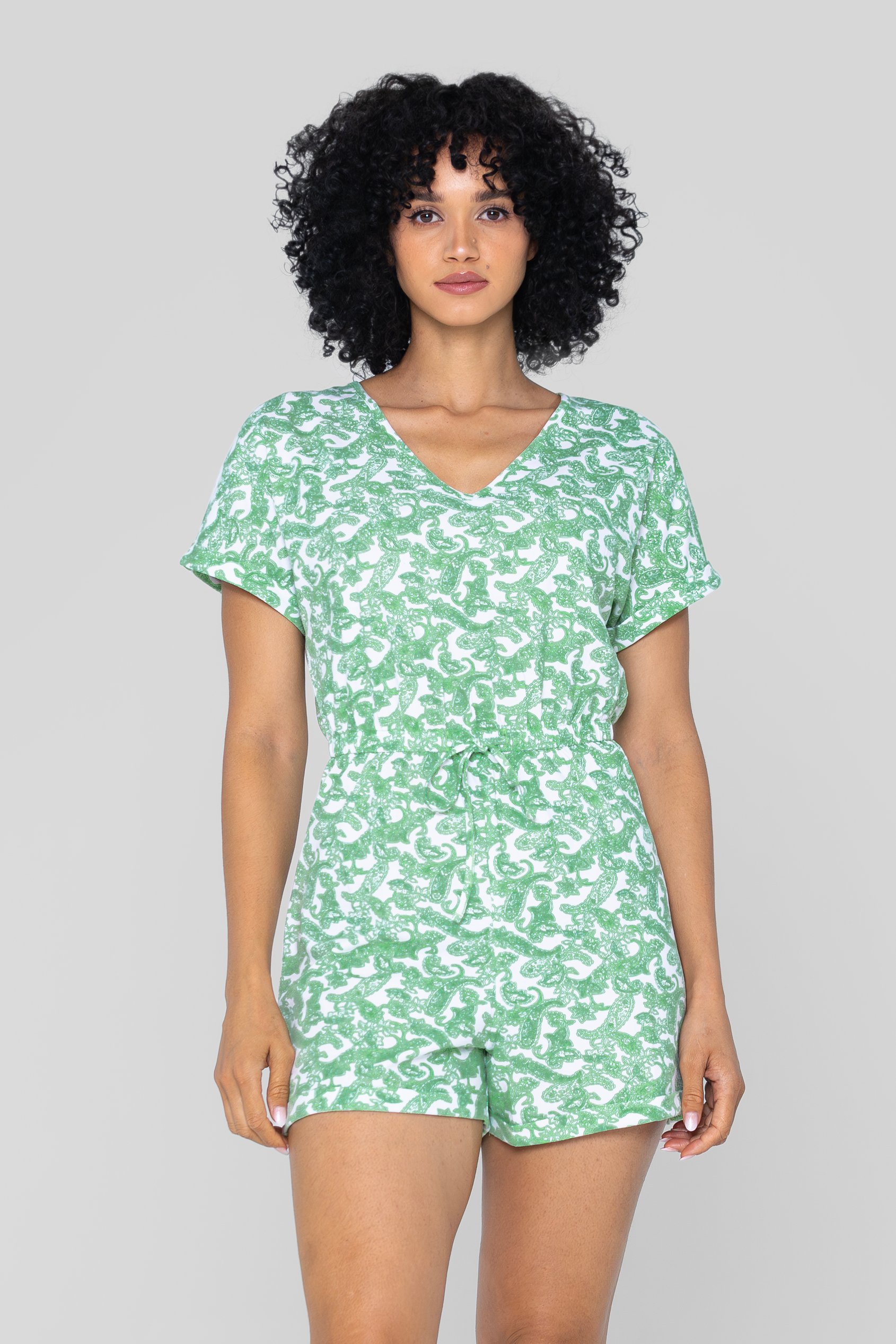 Roll up Sleeves AOP Play Suit