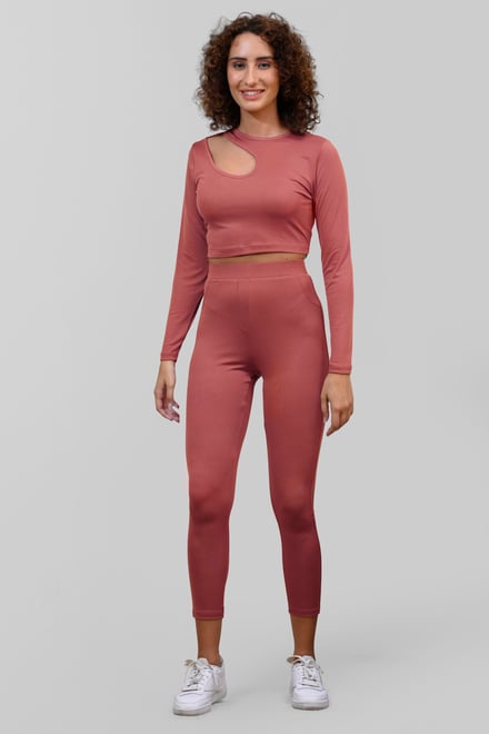 Ribbed Crop Top & High Waist Leggings Set