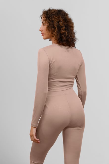 Ribbed Crop Top & High Waist Leggings Set