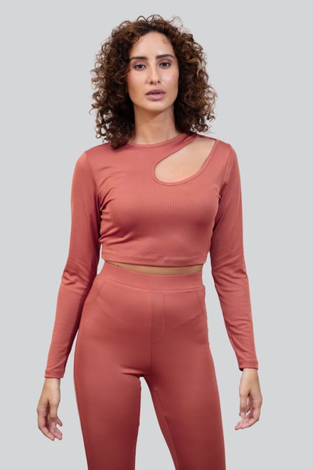 Ribbed Crop Top & High Waist Leggings Set