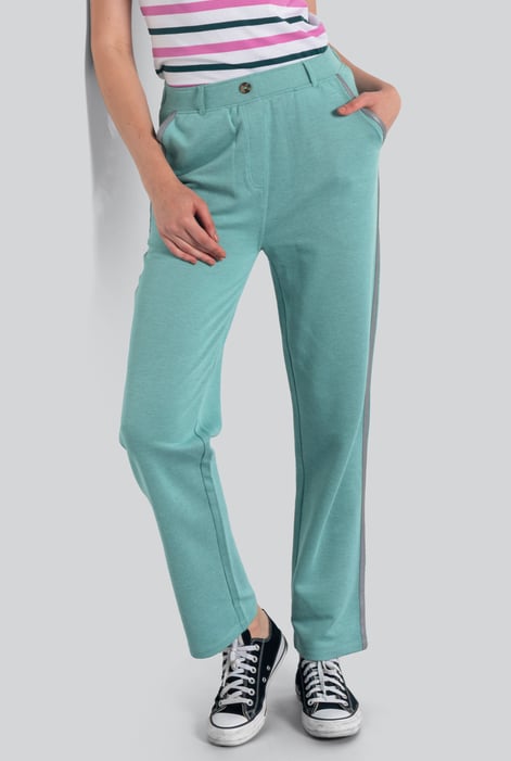 Blue Design Terry Trousers With Reflective Tape Detailing