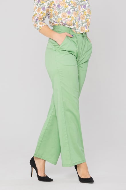 Wide Leg Woven Smart Trousers