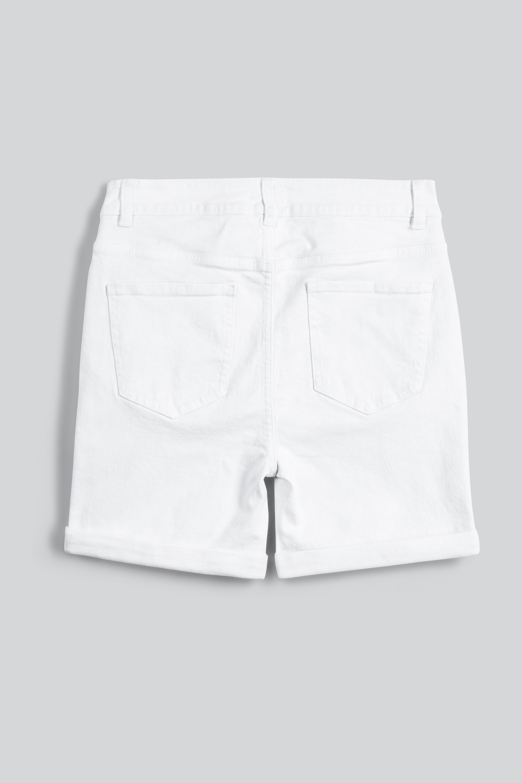 Denim Turned Hem Stretch Shorts