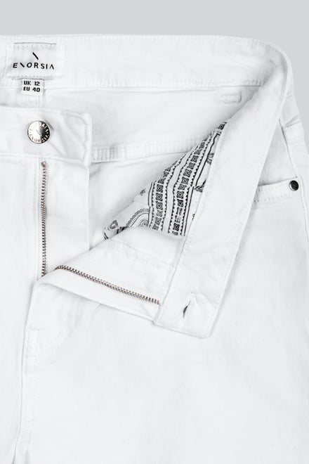 Denim Turned Hem Stretch Shorts