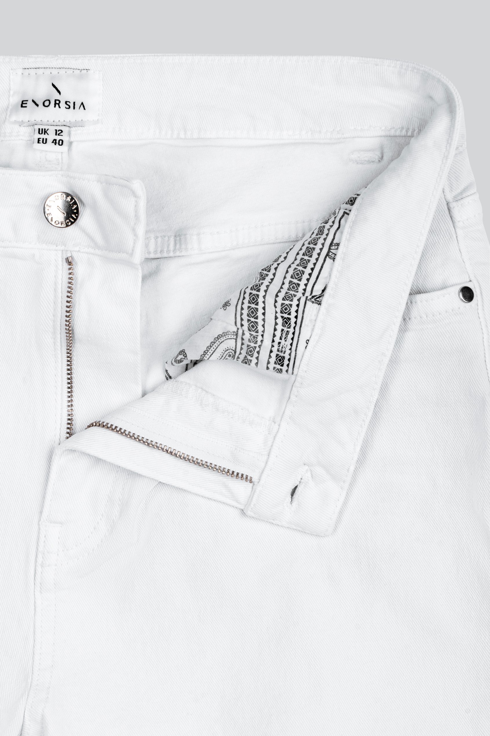 Denim Turned Hem Stretch Shorts