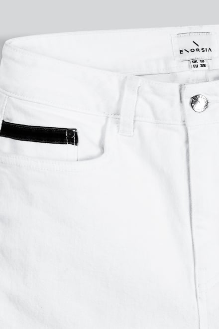 Denim Turned Hem Stretch Shorts