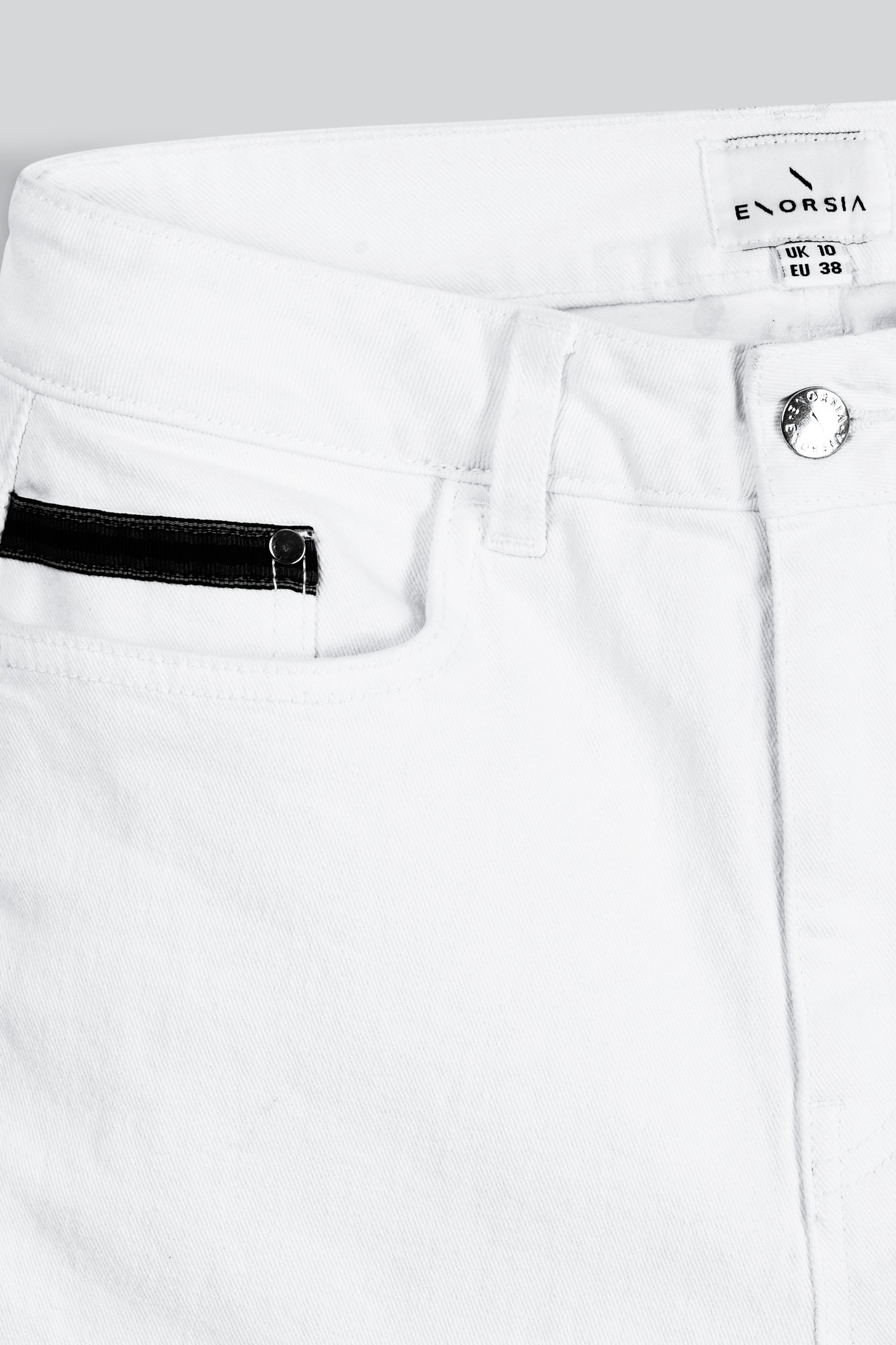 Denim Turned Hem Stretch Shorts
