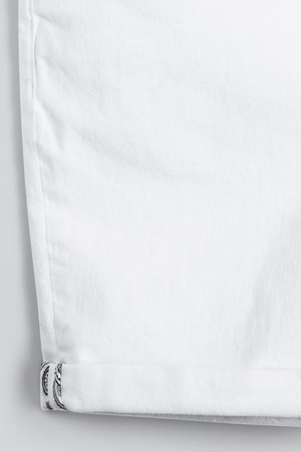 Denim Turned Hem Stretch Shorts