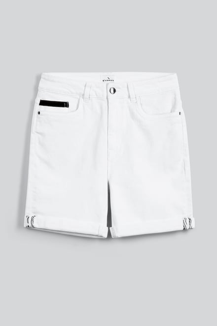 Denim Turned Hem Stretch Shorts