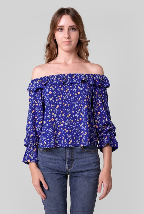 Black Off The Shoulder Bardot Top