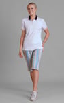 Striped Herringbone Texured Mid-Length Shorts